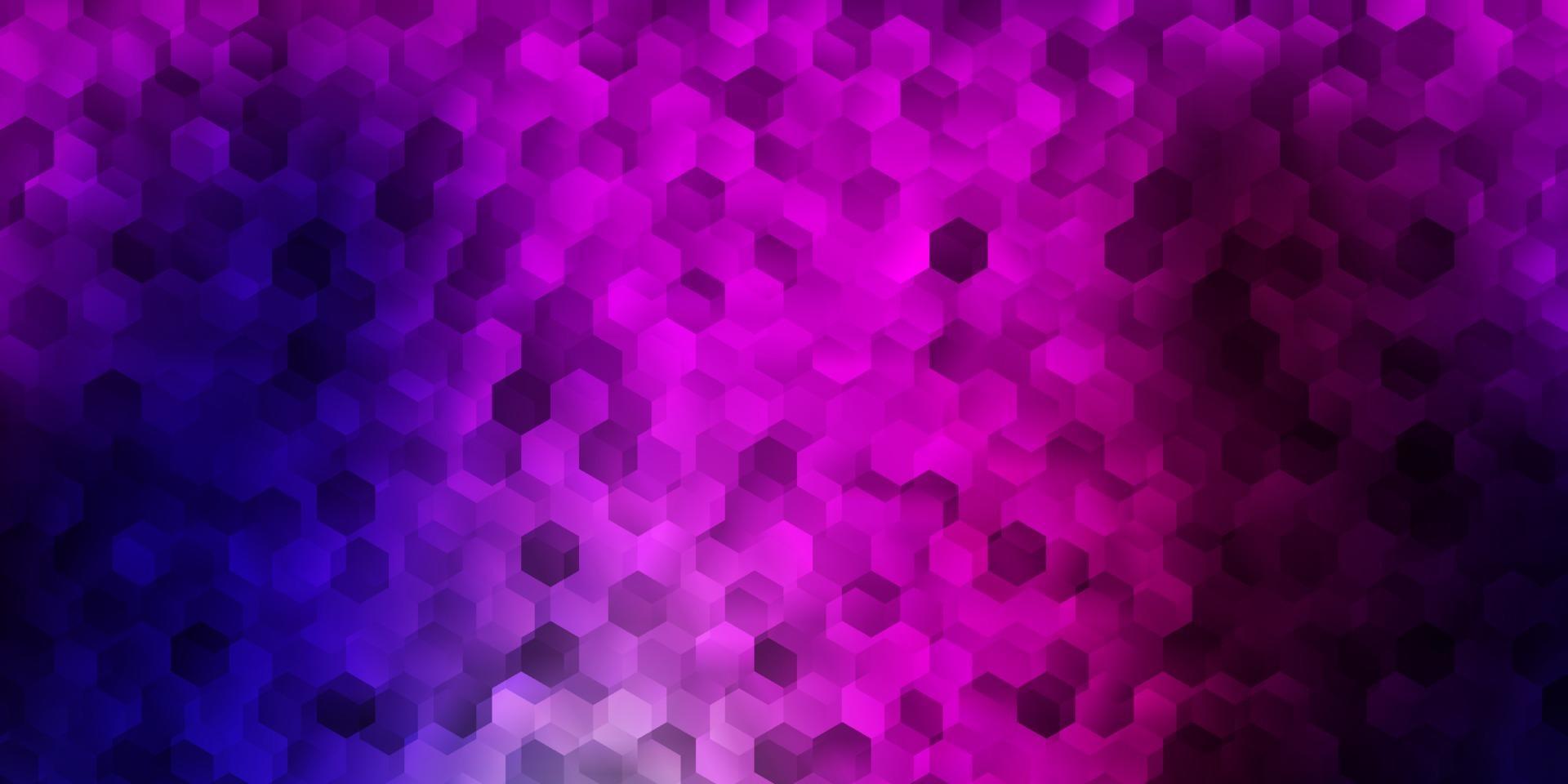 modèle vectoriel violet foncé, rose dans un style hexagonal.