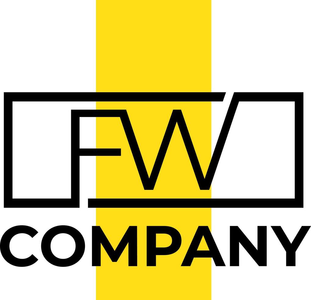 fw initiale logo conception vecteur bien icône