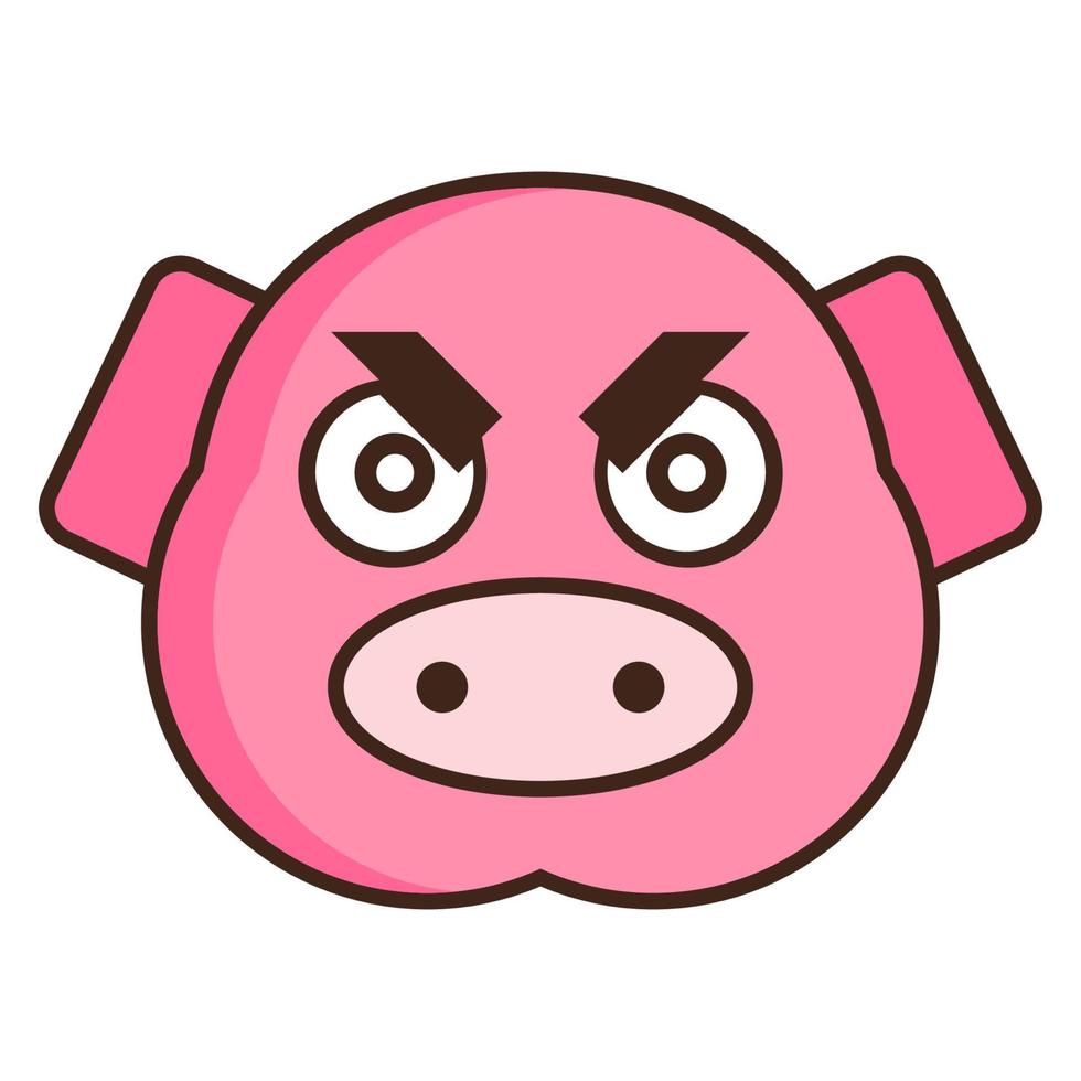 porc visage émoticône vecteur