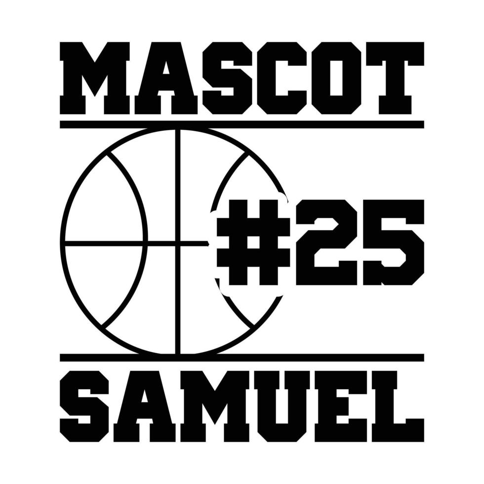 mascotte 25 Samuel typographie vecteur graphique T-shirt