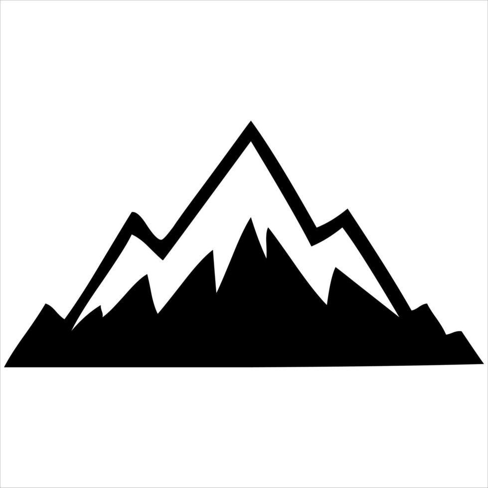 Montagne vecteur. Montagne vecteur isolé sur blanc Contexte. vecteur silhouette de montagnes et collines