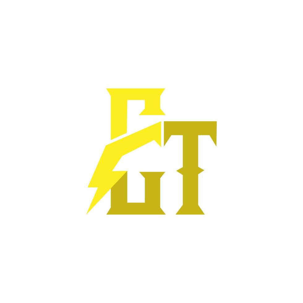 logo lettre et foudre icône Stock vecteur