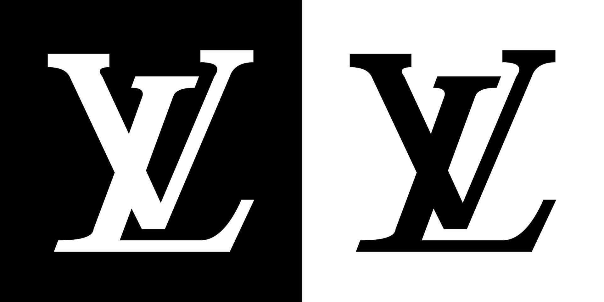 Louis vuitton logo - Louis vuitton icône sur blanc et noir Contexte vecteur