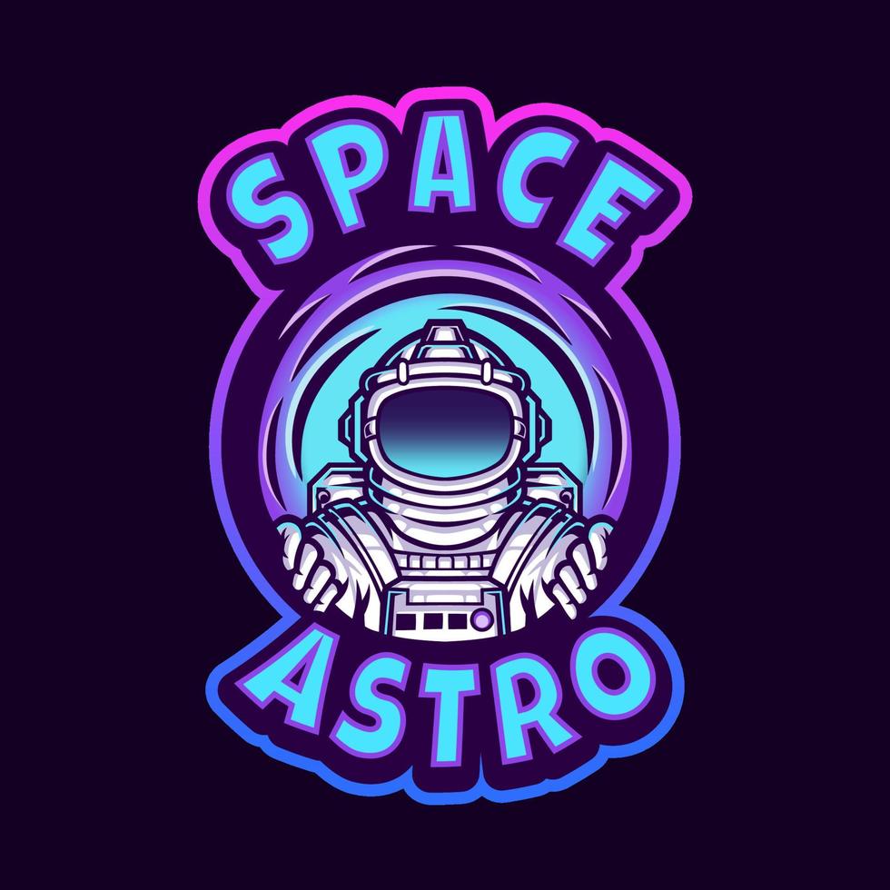 astronaute mascotte logo conception. astronaute esport jeu logo vecteur