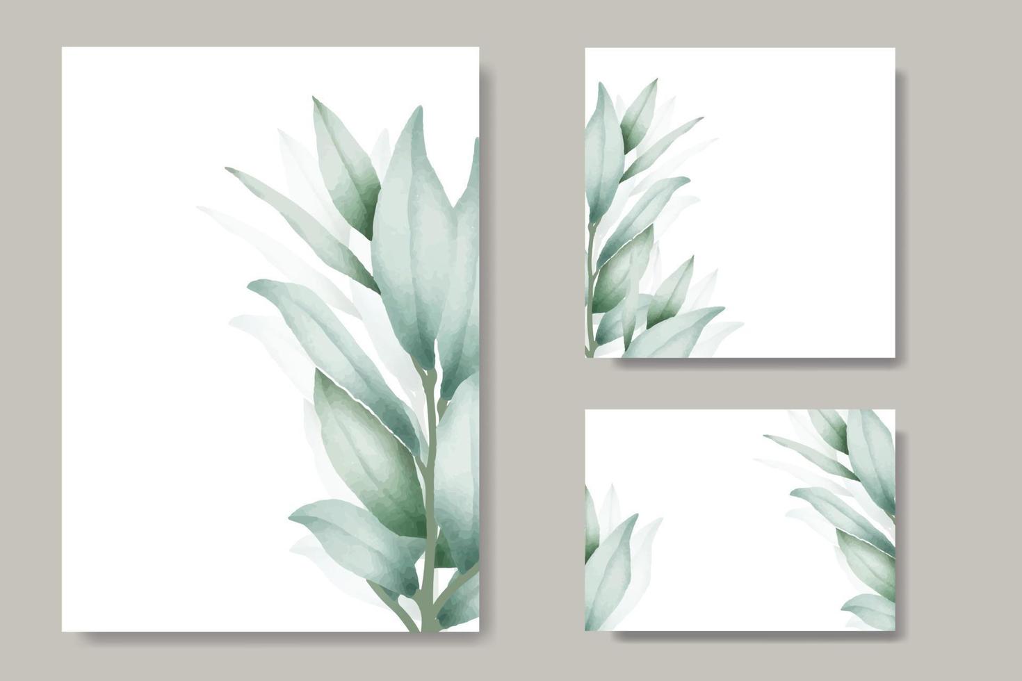 aquarelle eucalyptus mariage invitation carte vecteur