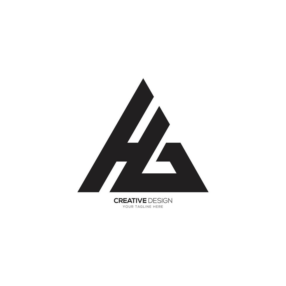 Triangle forme lettre h g moderne art monogramme logo vecteur
