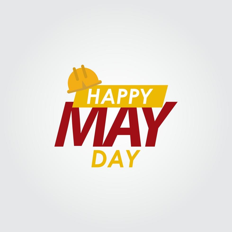 happy may day logo vector illustration de conception de modèle