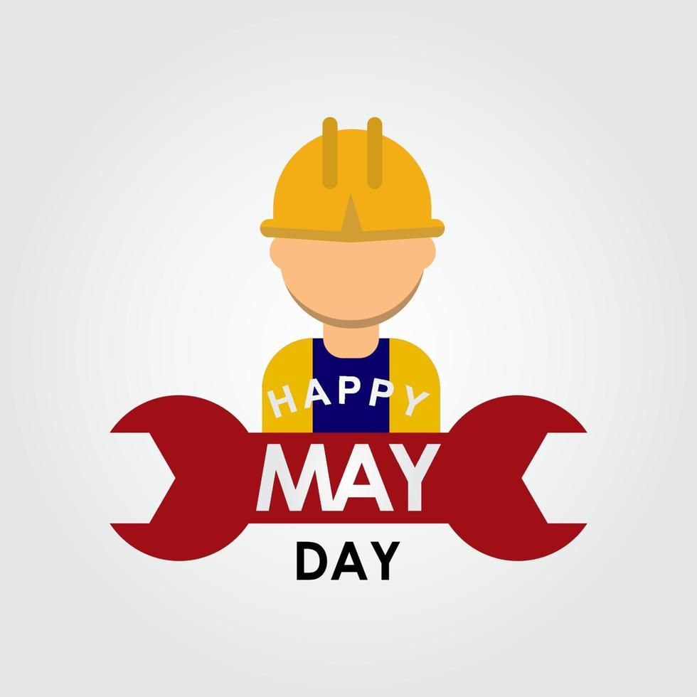 happy may day logo vector illustration de conception de modèle