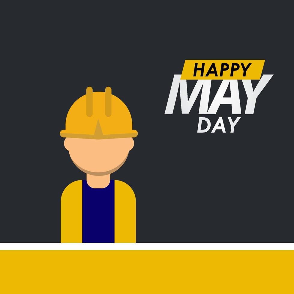 happy may day logo vector illustration de conception de modèle