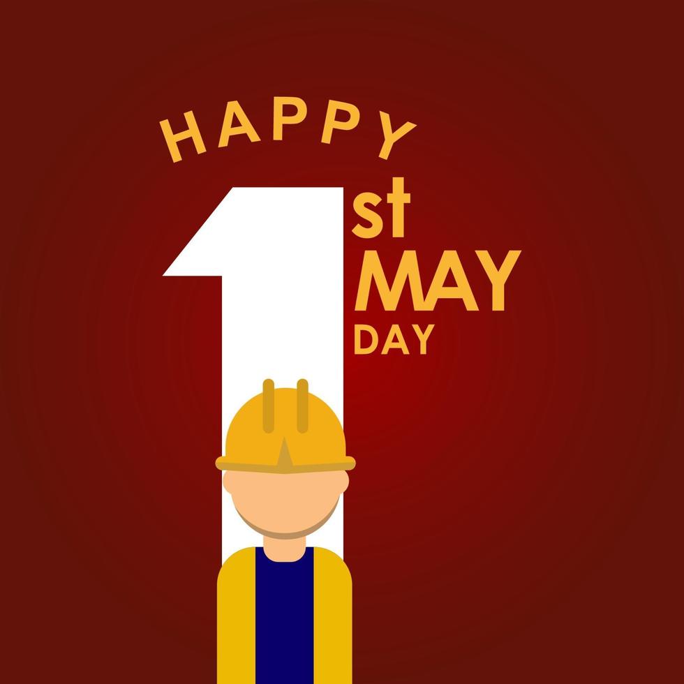 happy may day logo vector illustration de conception de modèle