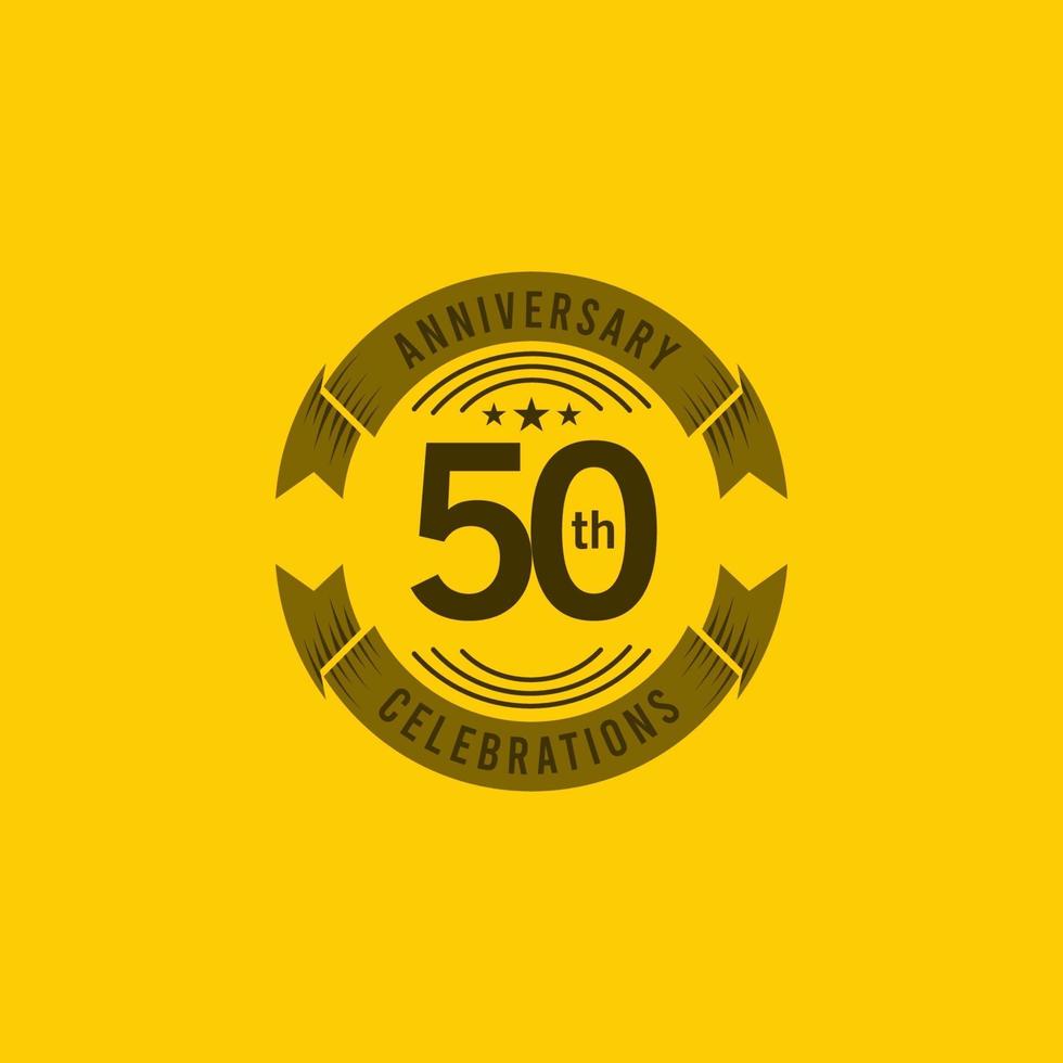 50 ans anniversaire célébration logo vector illustration de conception de modèle