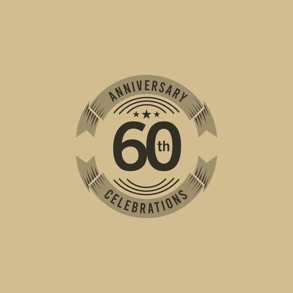 60 ans anniversaire célébration logo vector illustration de conception de modèle