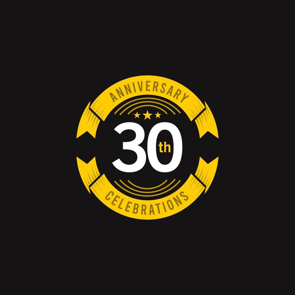 30 ans anniversaire célébration logo vector illustration de conception de modèle