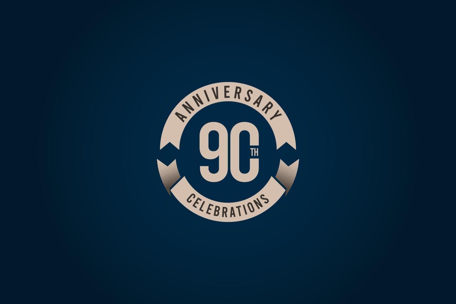 90 ans anniversaire célébration logo vector modèle illustration de conception