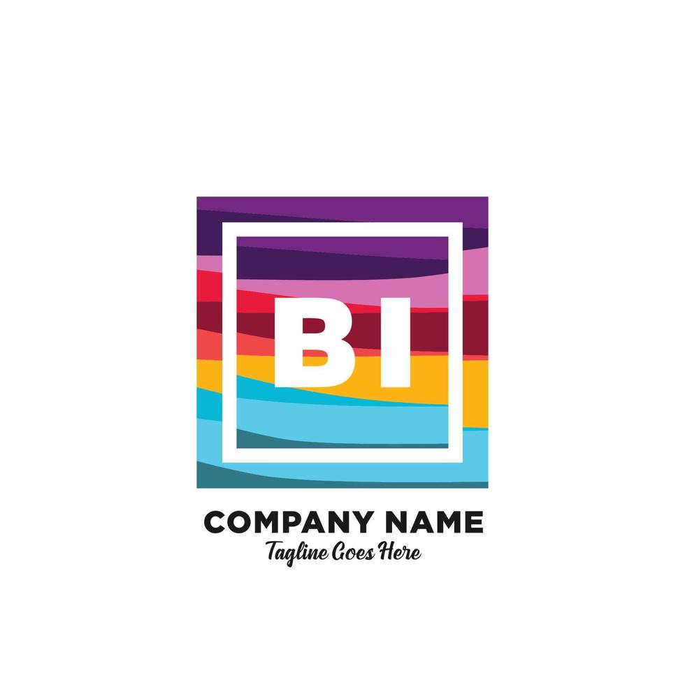 bi initiale logo avec coloré modèle vecteur. vecteur