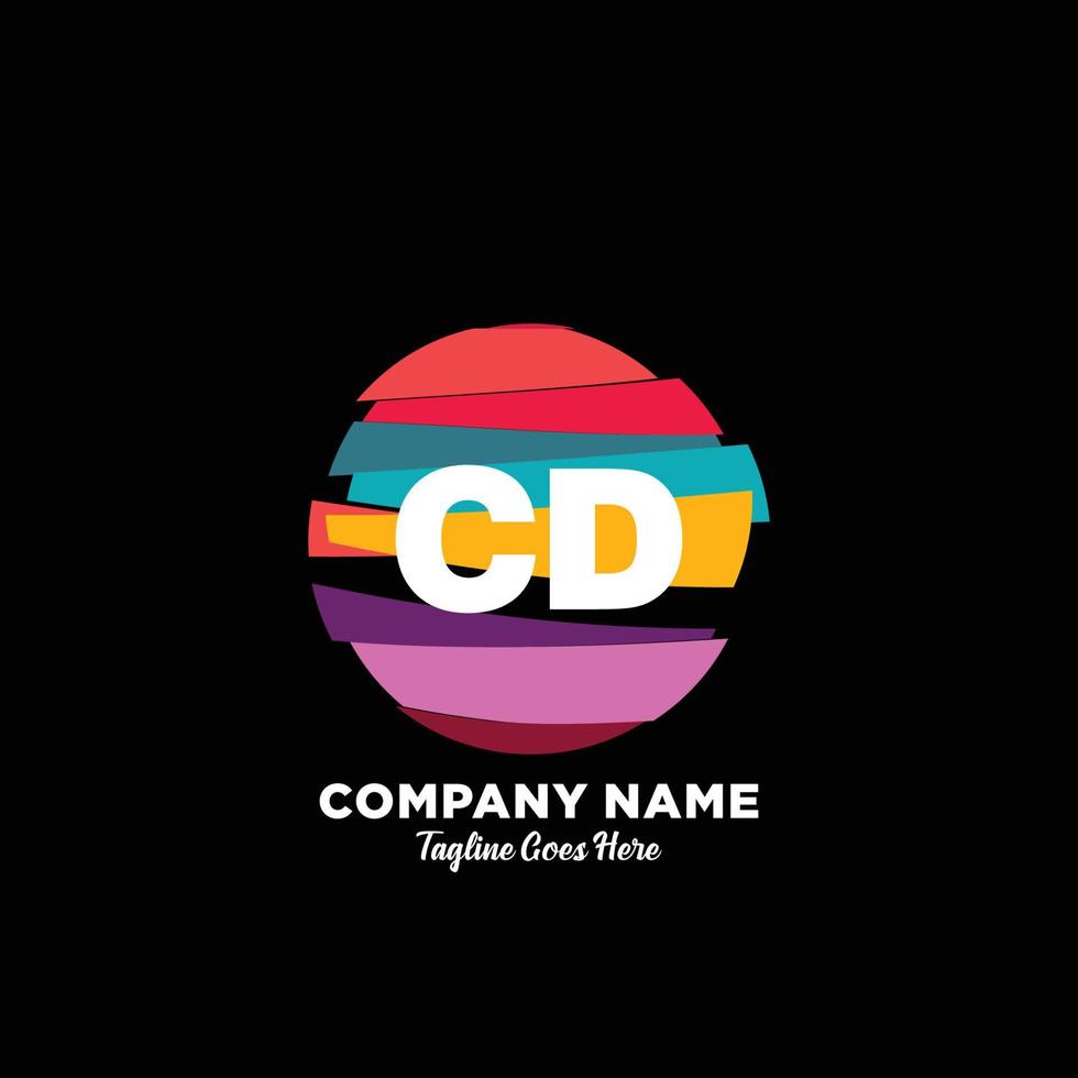 CD initiale logo avec coloré modèle vecteur. vecteur