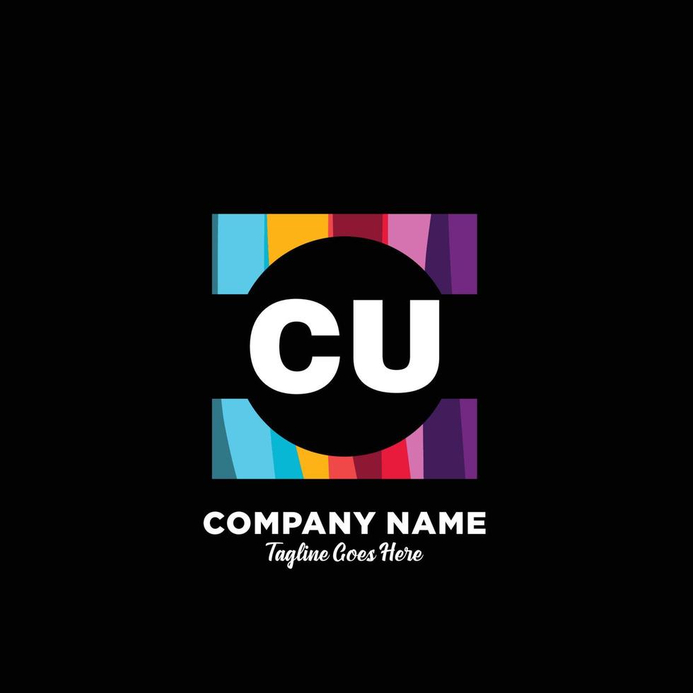 cu initiale logo avec coloré modèle vecteur. vecteur