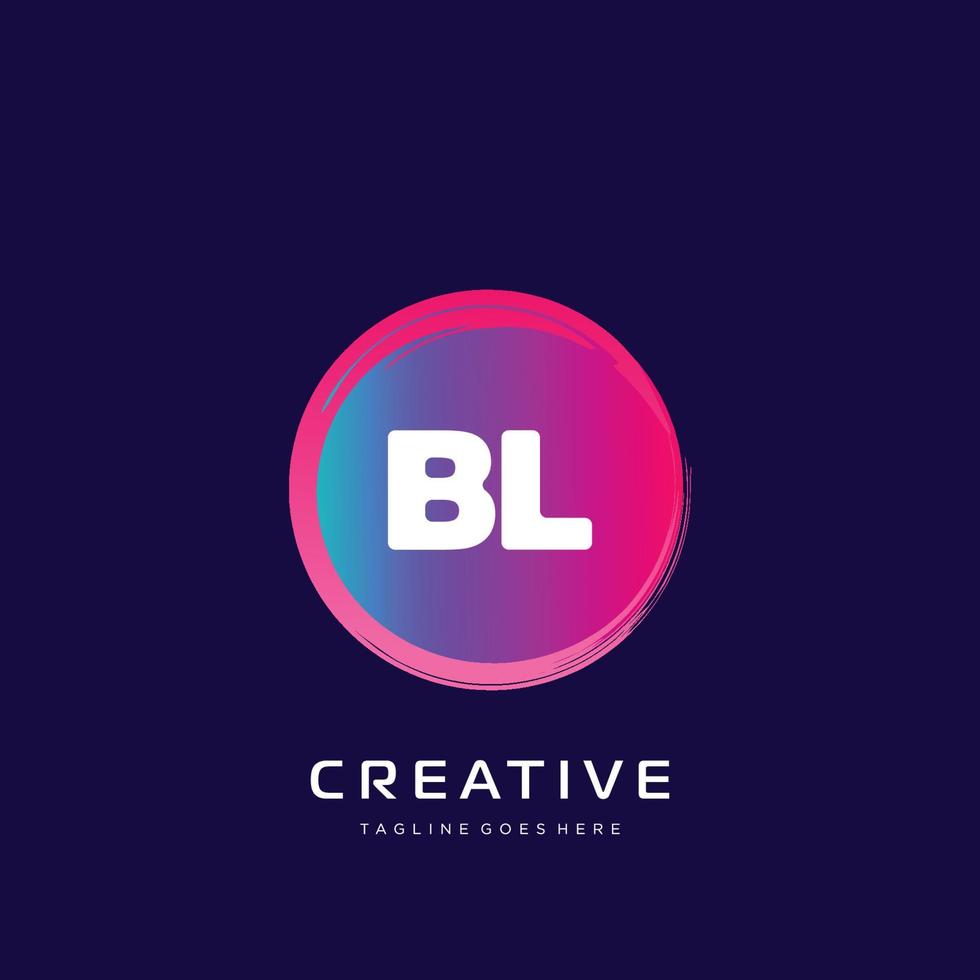 bl initiale logo avec coloré modèle vecteur. vecteur