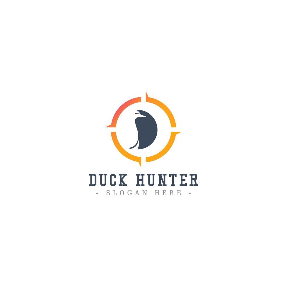 canard hunter logo icône vector illustration de conception de modèle