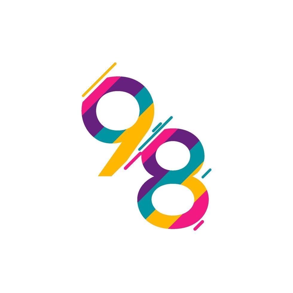 98 ans anniversaire célébration logo vector illustration de conception de modèle