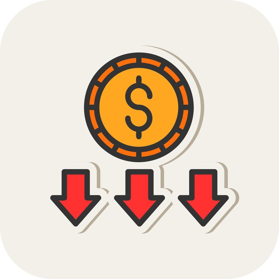 conception d'icône de vecteur de perte d'argent