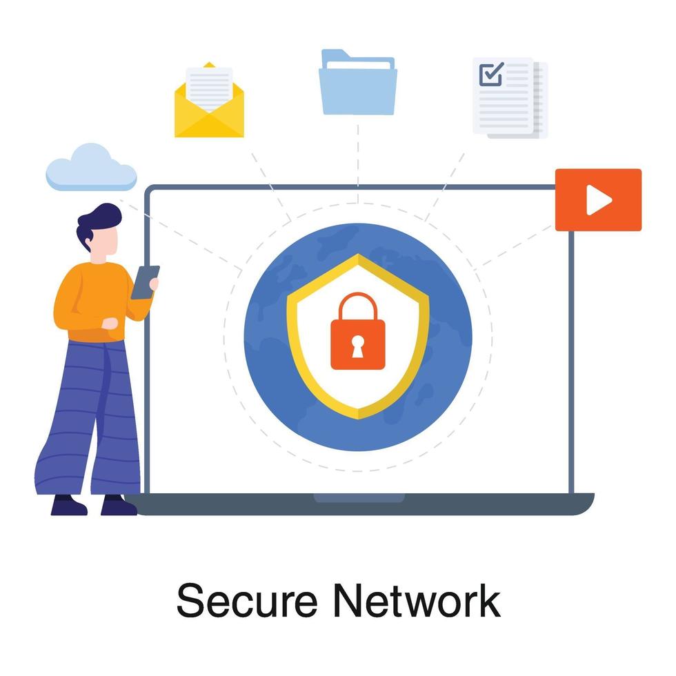 concept de réseau et de sécurité vecteur