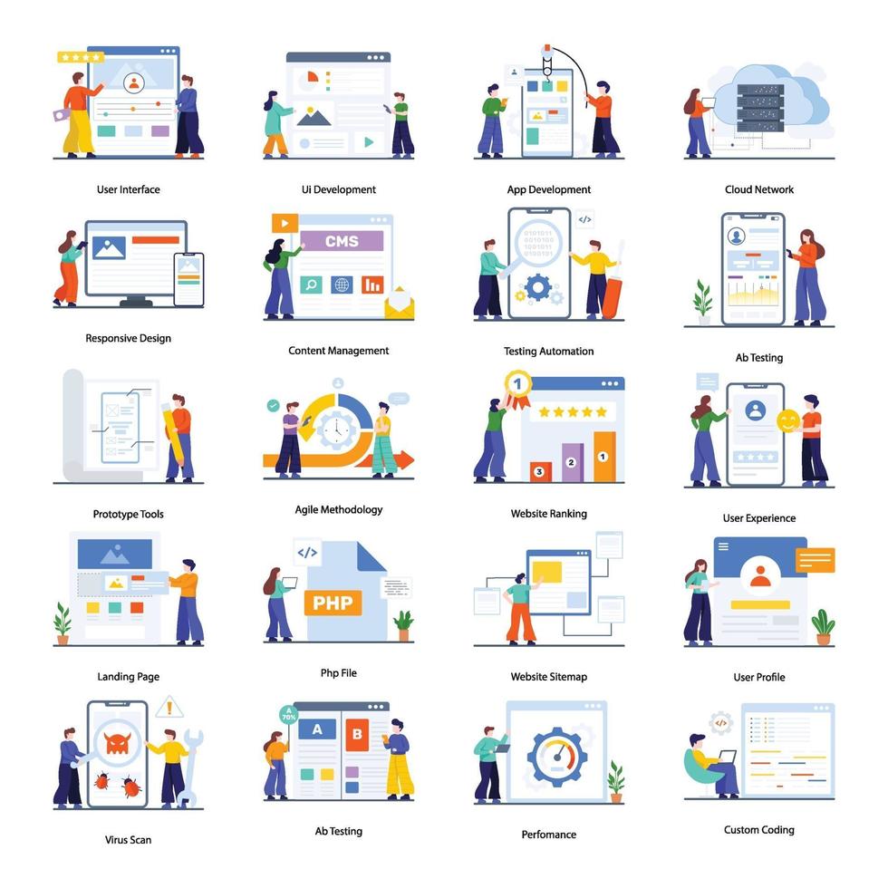 interface utilisateur et ensemble de concepts de conception web vecteur