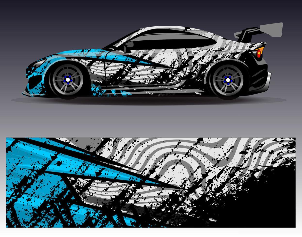 vecteur de conception d'enveloppe de voiture. conceptions de kit de fond de course à rayures abstraites graphiques pour l'aventure et la livrée de rallye de voiture de course de véhicule d'emballage