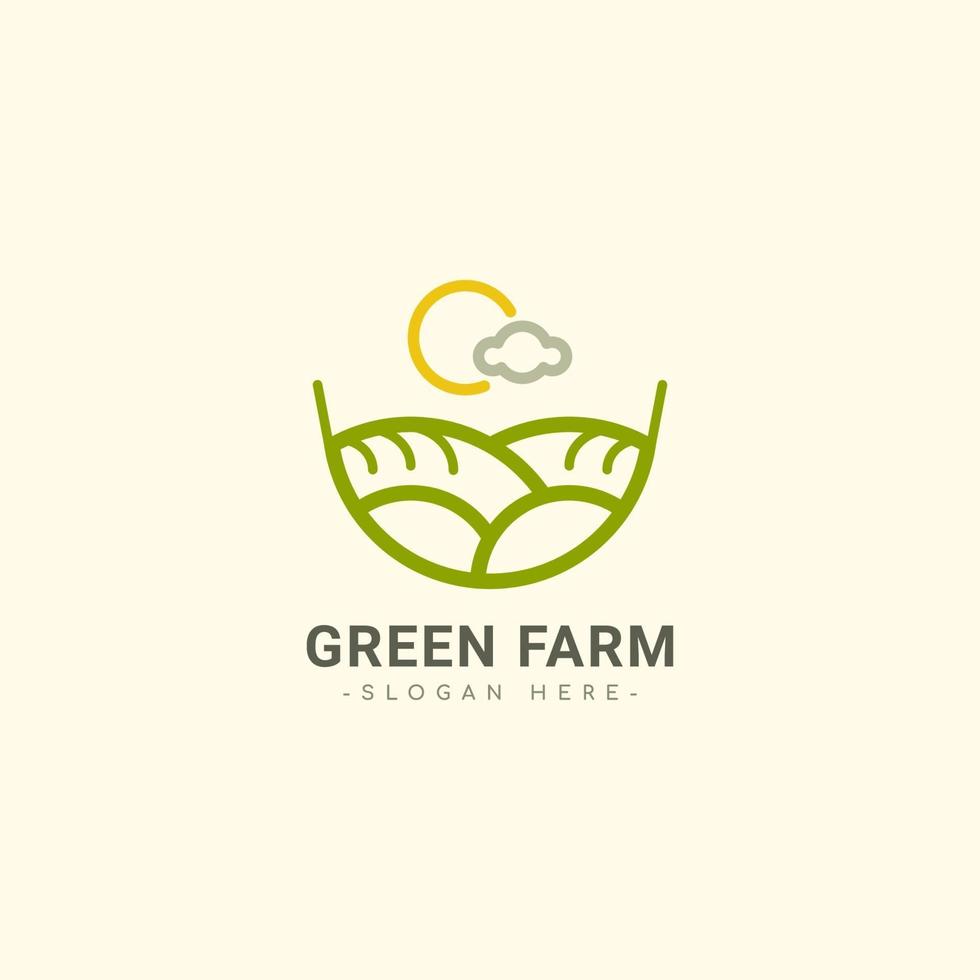 illustration de conception de modèle de ferme verte logo vector