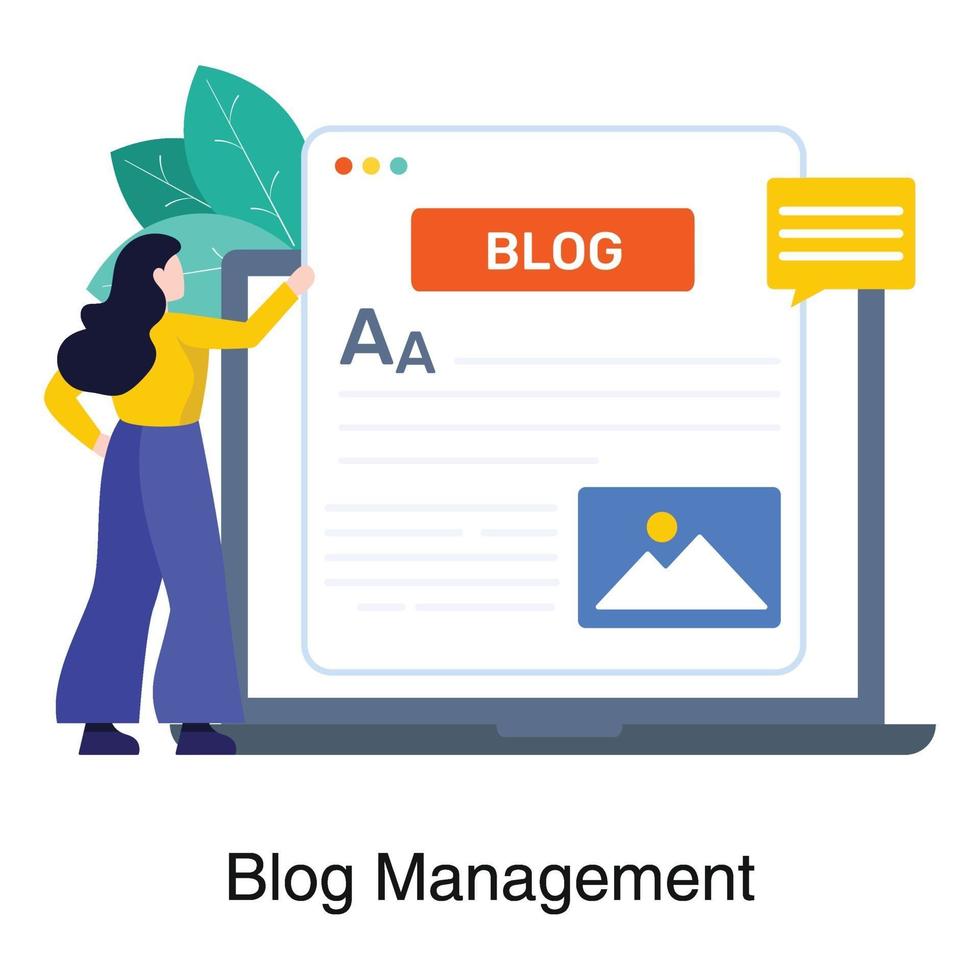 gestion de blog pour le concept d & # 39; entreprise vecteur