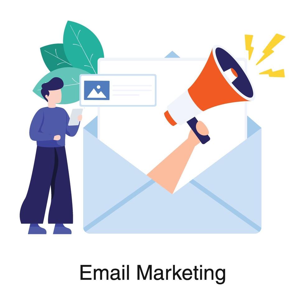 concept de campagne de marketing par e-mail vecteur