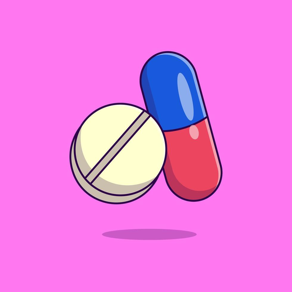 tablette capsule médicament dessin animé vecteur Icônes illustration. plat dessin animé concept. adapté pour tout Créatif projet.