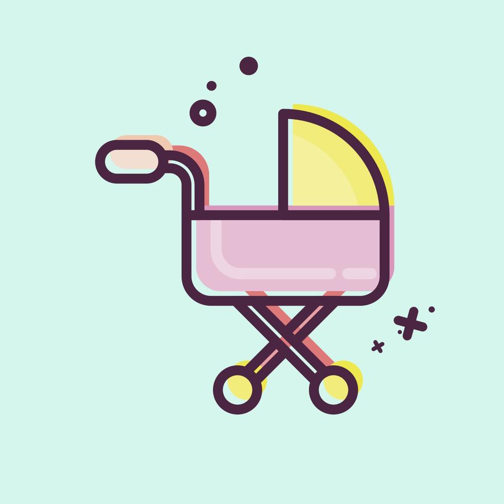 icône bébé le chariot. en relation à famille symbole. Facile conception modifiable. Facile illustration vecteur