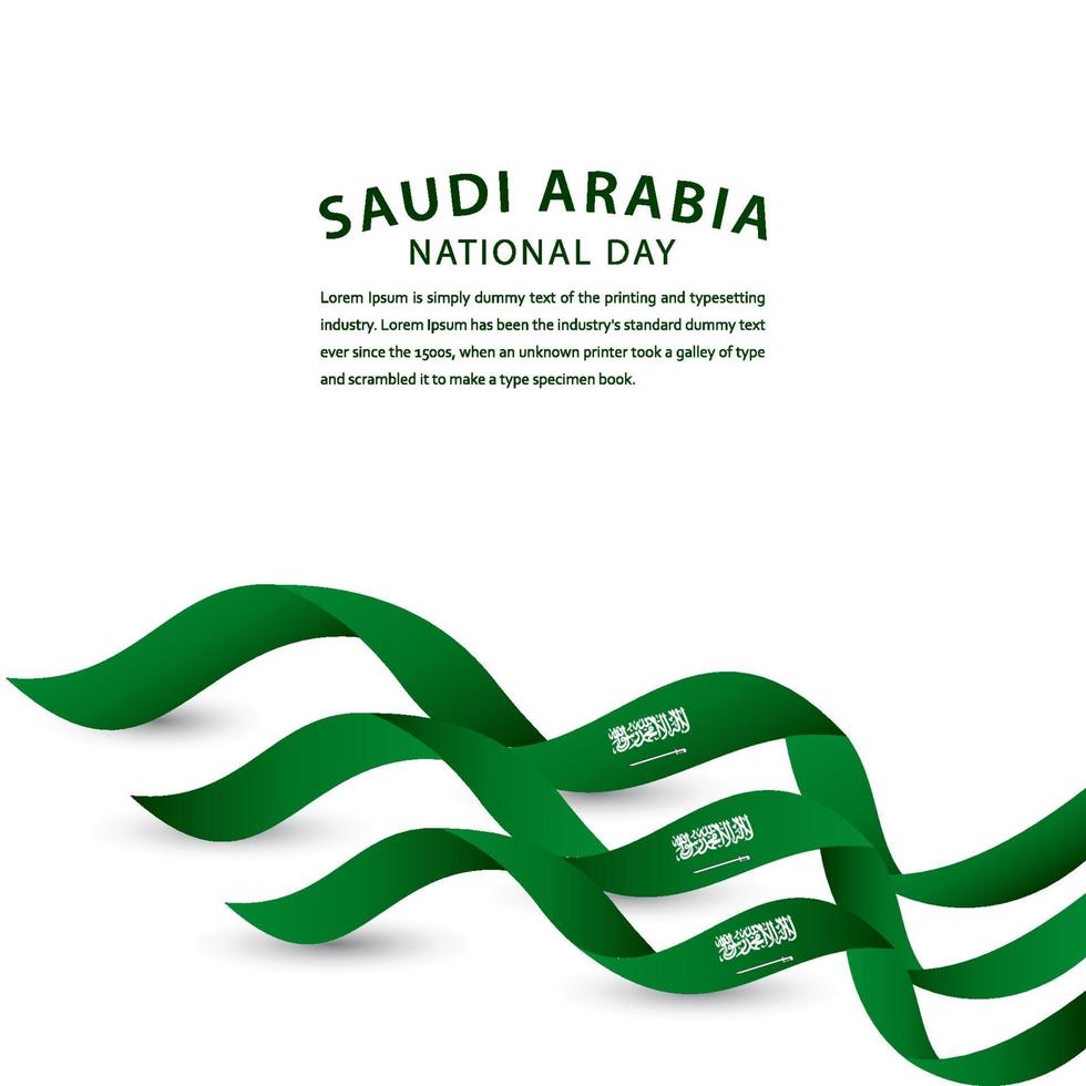 heureux, arabie saoudite, fête nationale, célébration, vecteur, modèle, conception, illustration vecteur