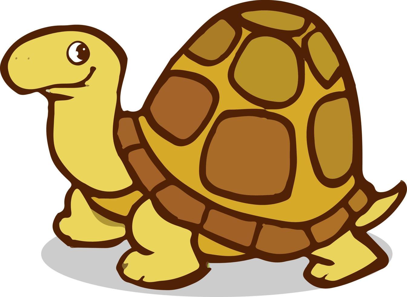 content tortue en marchant dessin animé vecteur