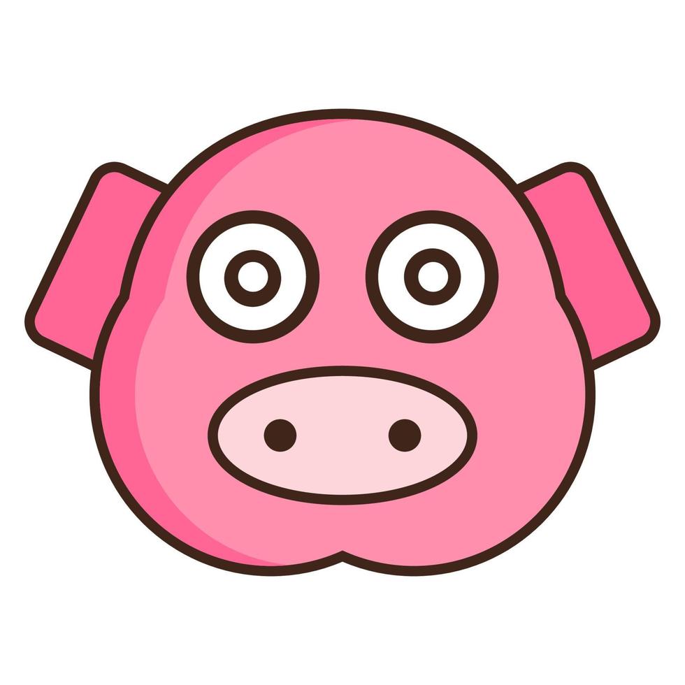 porc visage émoticône vecteur
