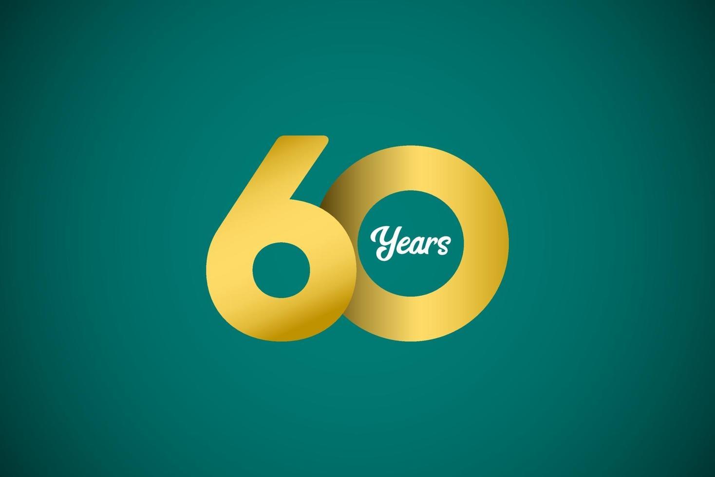 60 ans anniversaire célébration or vector illustration de conception de modèle