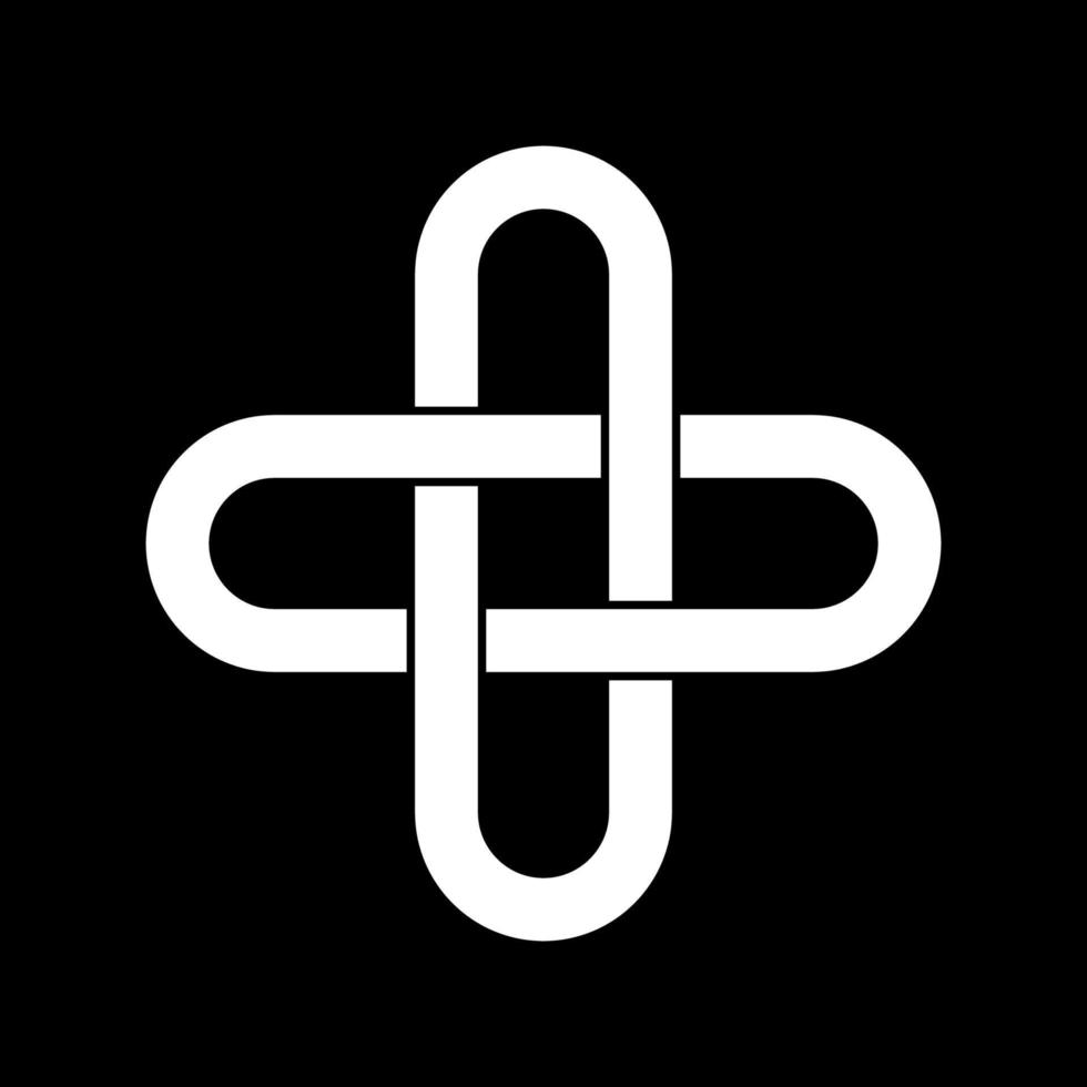 Facile blanc celtique nœud logo icône vecteur