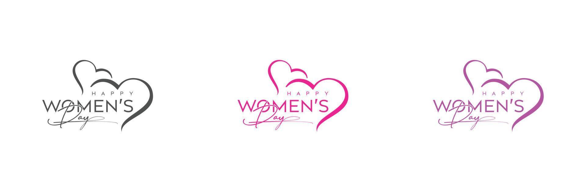 international charmant content aux femmes journée logo conception, 8 Mars content aux femmes journée avec une l'amour vecteur logo