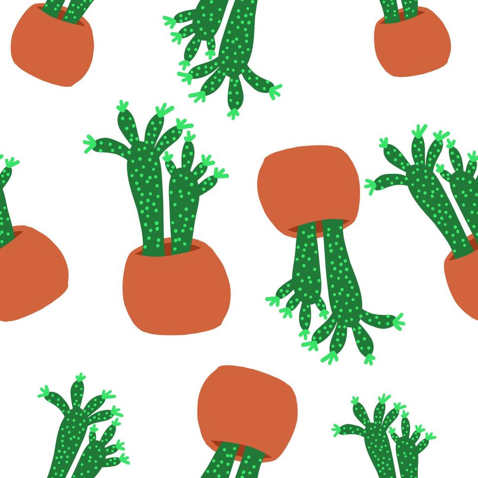 motif de cactus. illustration vectorielle dans un style plat de dessin animé isolé sur fond blanc. vecteur