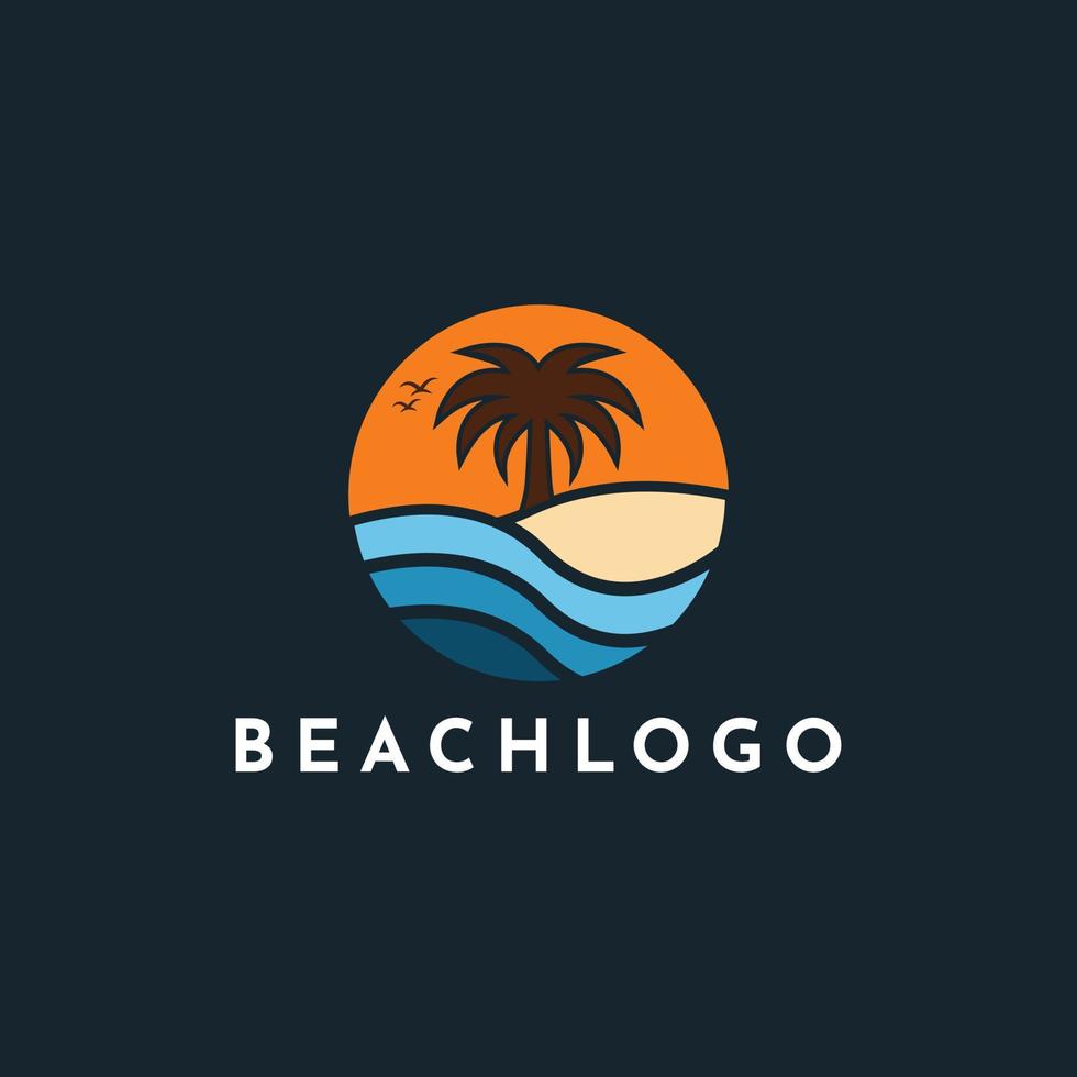 vecteur de conception de logo de plage