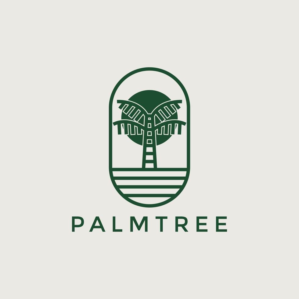 illustration vecteur graphique paume arbre logo conception minimaliste