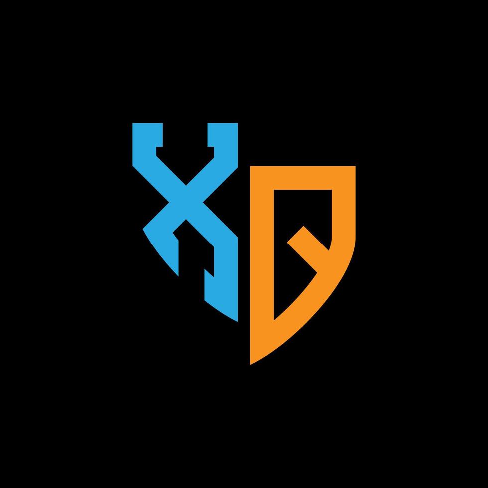 xq abstrait monogramme logo conception sur noir Contexte. xq Créatif initiales lettre logo concept. vecteur