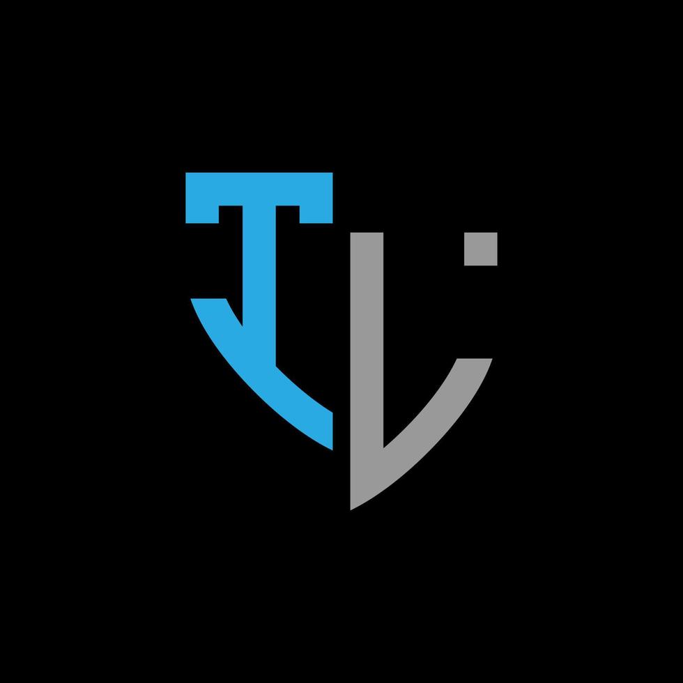 tl abstrait monogramme logo conception sur noir Contexte. tl Créatif initiales lettre logo concept. vecteur