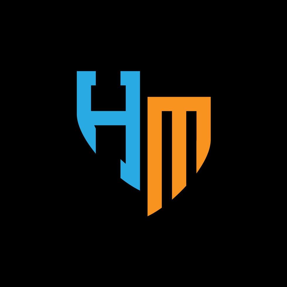 hum abstrait monogramme logo conception sur noir Contexte. hum Créatif initiales lettre logo concept. vecteur