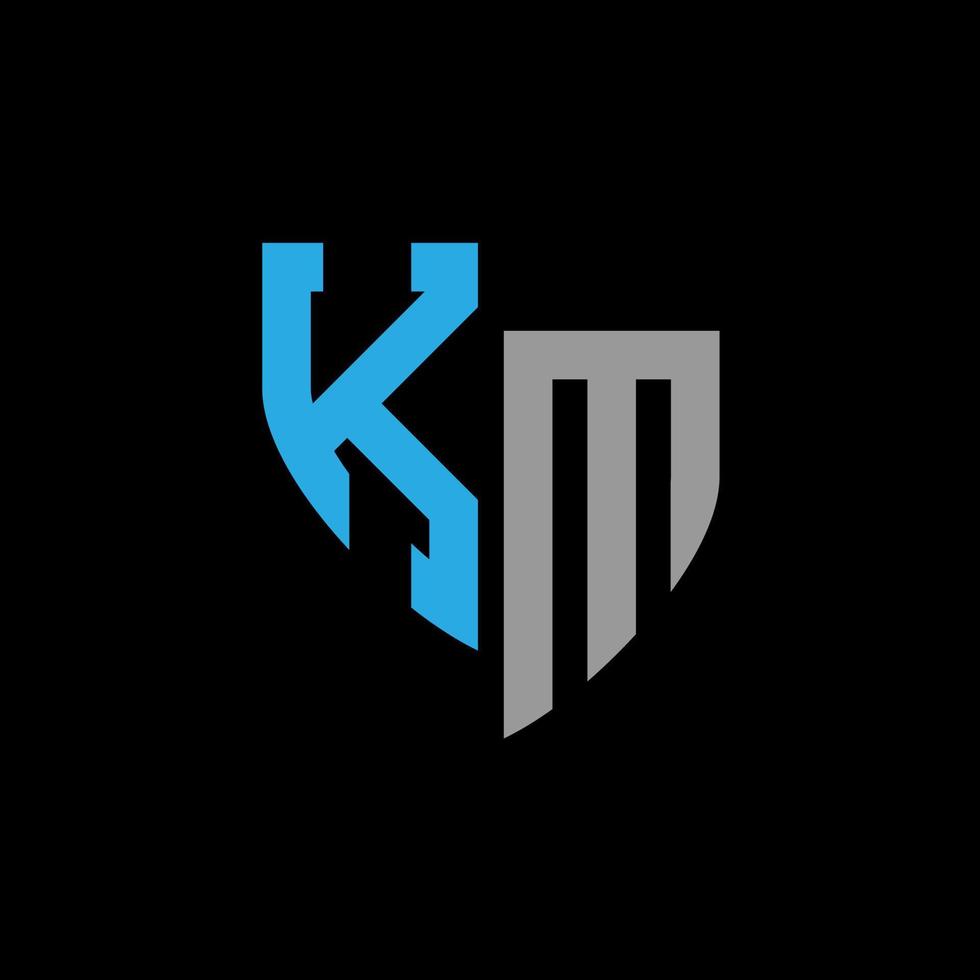 km abstrait monogramme logo conception sur noir Contexte. km Créatif initiales lettre logo concept. vecteur