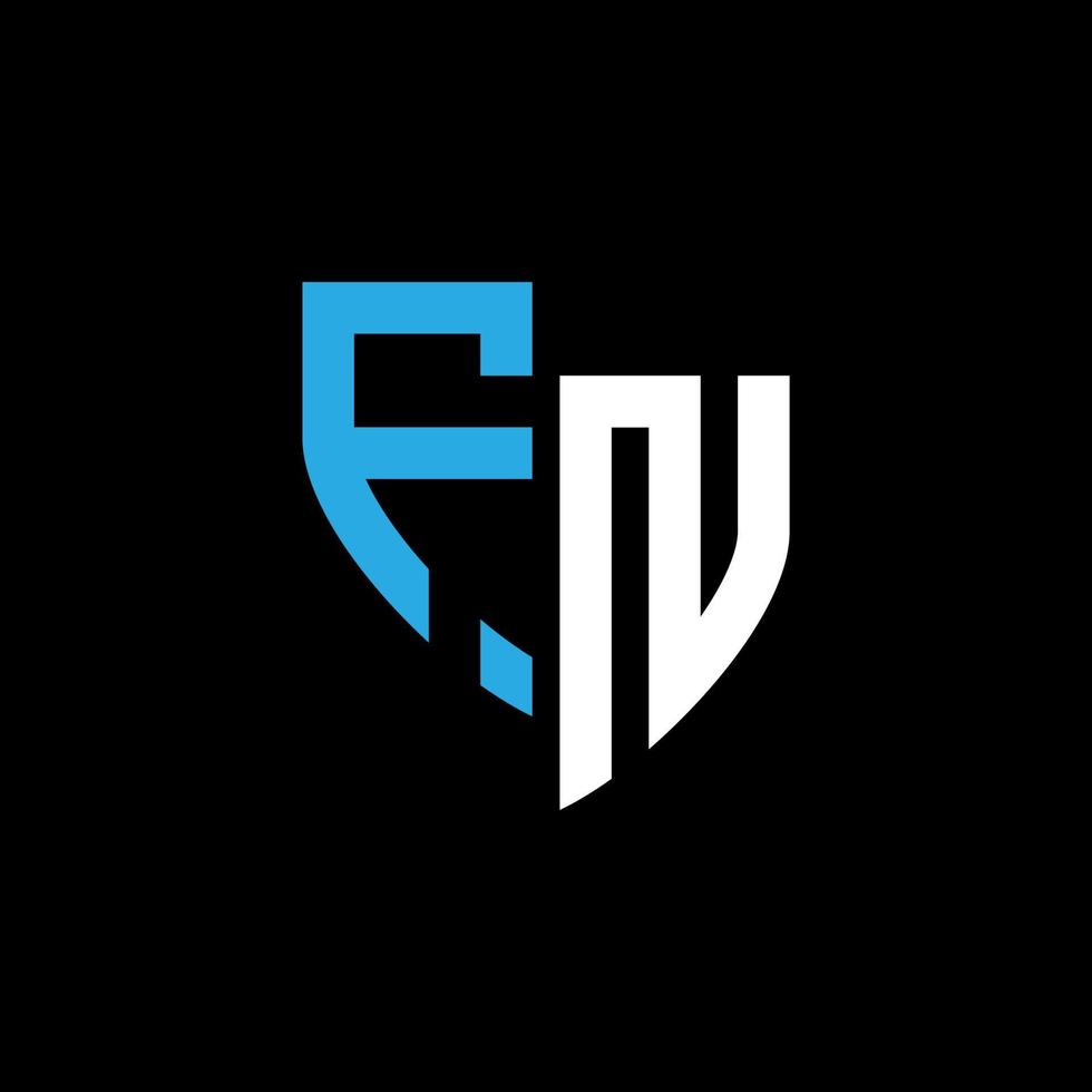 fn abstrait monogramme logo conception sur noir Contexte. fn Créatif initiales lettre logo concept. vecteur