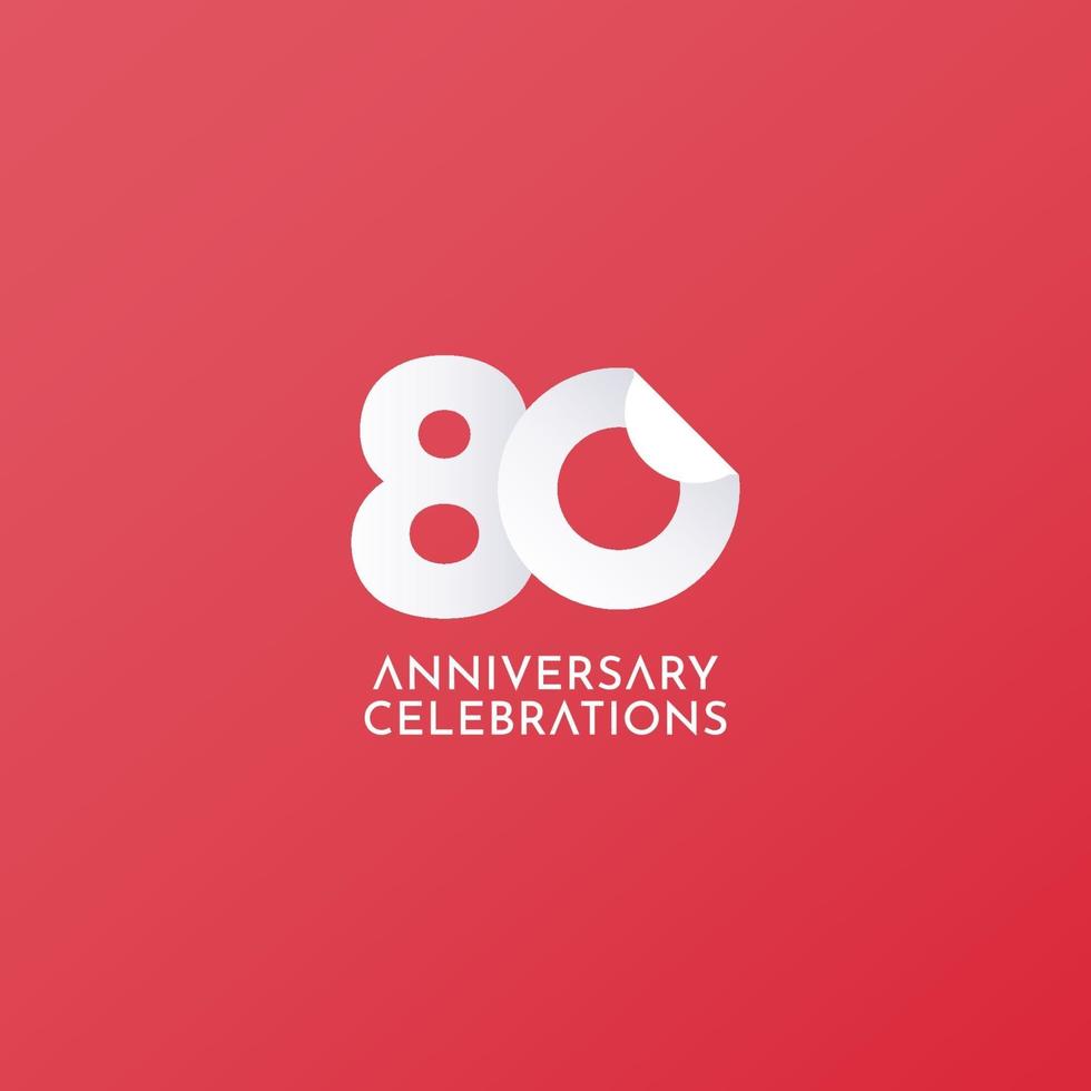 80 ans anniversaire célébration vector logo icône modèle illustration de conception