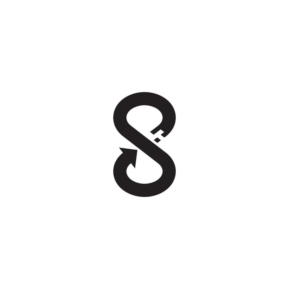 infini et La Flèche logo ou icône conception vecteur