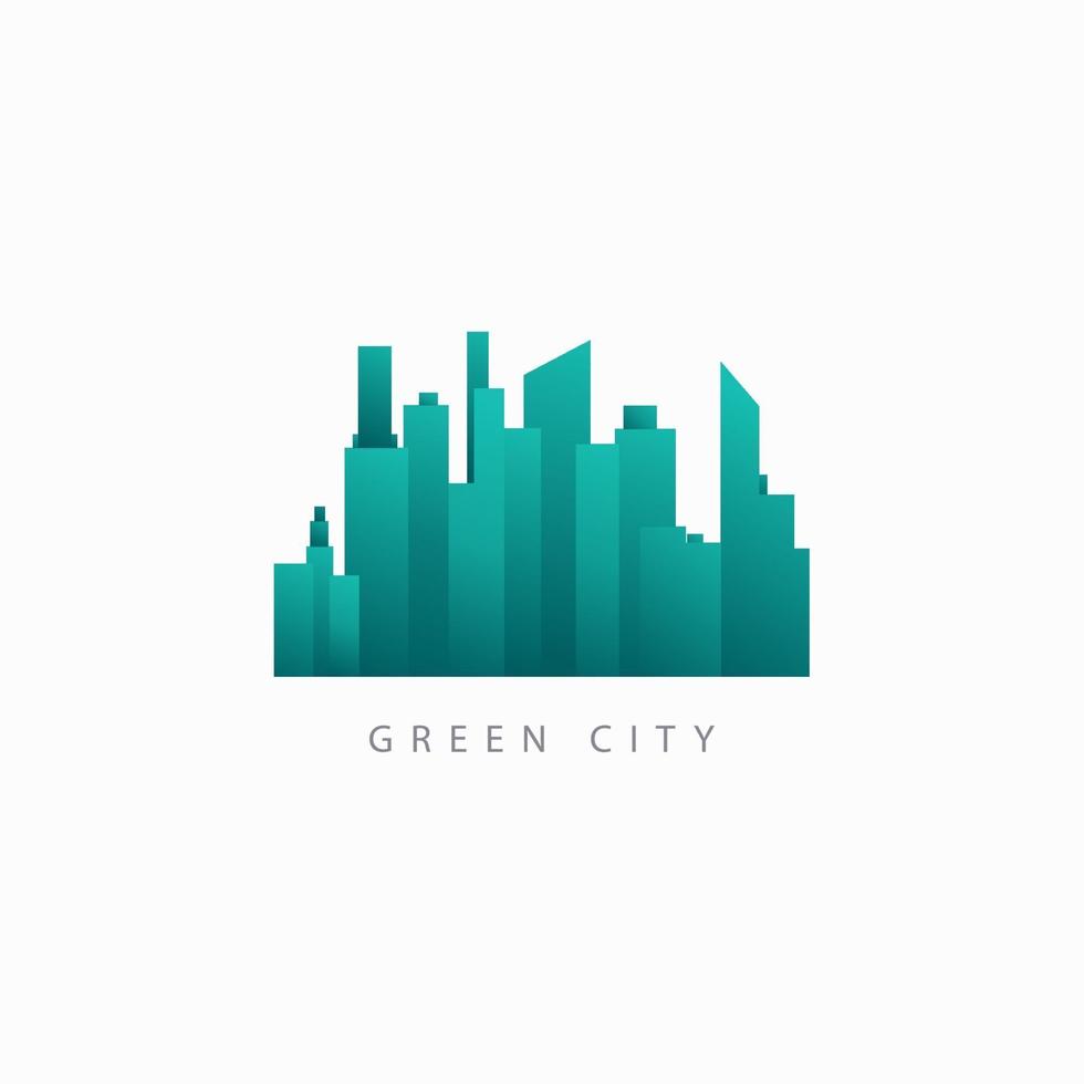 ville verte bâtiment vecteur modèle conception illustration de logo